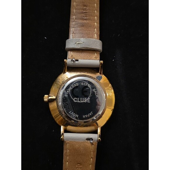 CLUSE Women\'s Watch Minuit Gray Leather Gold Authentic (Needs New Battery) main image 4